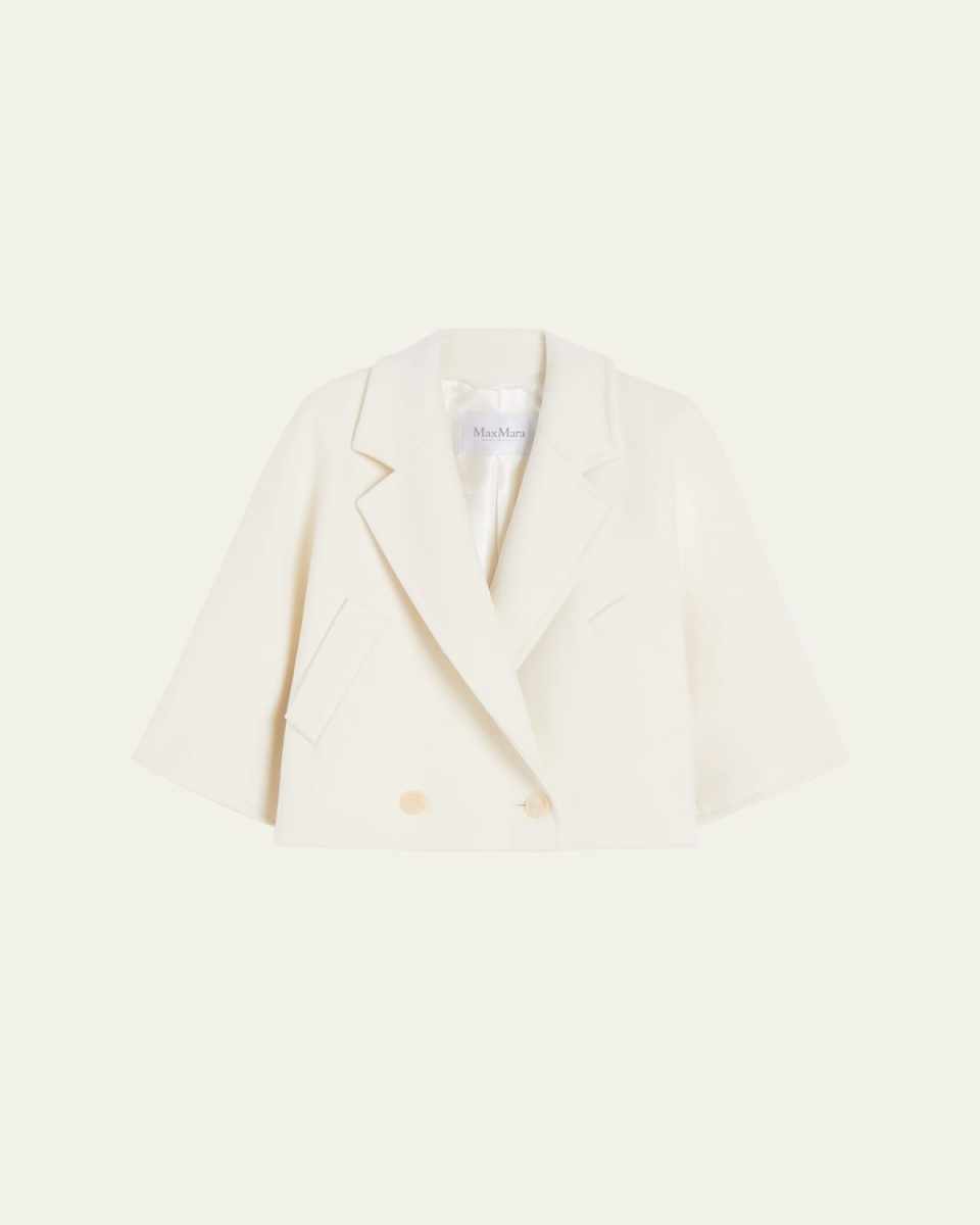Galea Wool-Cashmere Double-Breasted Short Coat